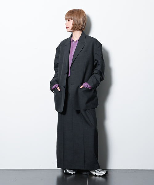 CITYSHOP（シティーショップ）の「《追加2》SLACKS LIKE スカート（スカート・レディース・ブラック/チャコールグレー・38/36）」の9枚目の写真