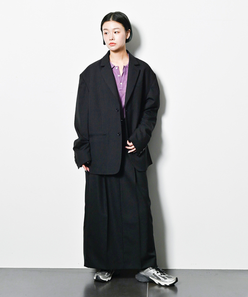 CITYSHOP（シティーショップ）の「《追加2》SLACKS LIKE スカート（スカート・レディース・ブラック/チャコールグレー・38/36）」の10枚目の写真