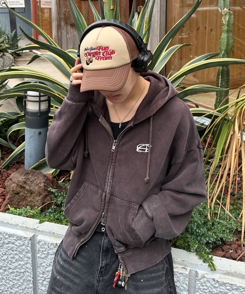 ADAMASTE（アダマスト）の「double zip short hoodie - ダブルジップ