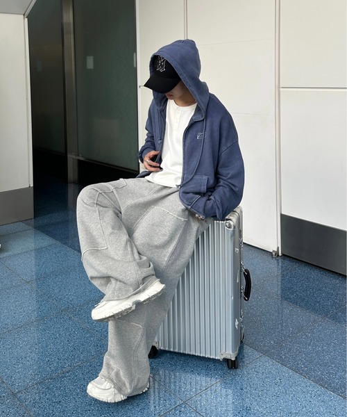 double zip short hoodie - ダブルジップショートフーディー【短丈