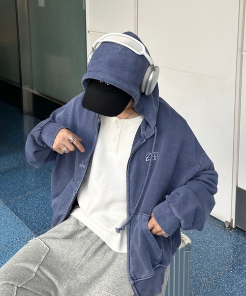 ピグメントダブルジップフーディー【短丈】 pigment double zip hoodie - ピグメントダブルジップフーディー