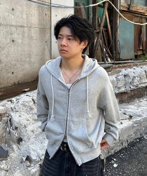 STONE  ダブルジップアップパーカー 水色 Mサイズ 正規品 Printstar パーカー メンズ レディース ジップアップ スウェット