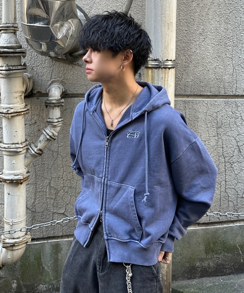 ADAMASTEピグメントダブルジップフーディ pigment double zip hoodie - ピグメントダブルジップフーディー