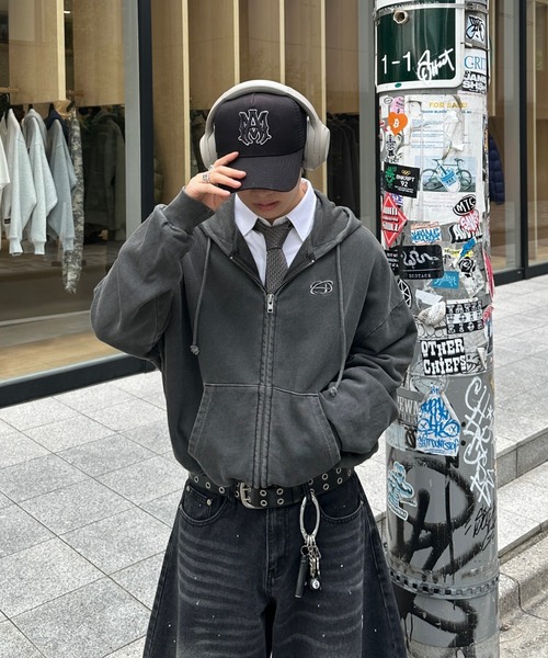 ADAMASTEピグメントダブルジップフーディ pigment double zip hoodie - ピグメントダブルジップフーディー