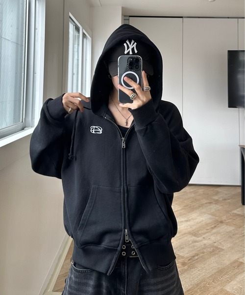 ADAMASTEピグメントダブルジップフーディ pigment double zip hoodie - ピグメントダブルジップフーディー