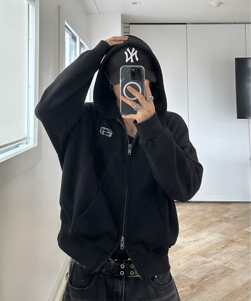 the coldest moment hoodieダブルジップパーカーfti MUSINSA | THE COLDEST MOMENT TCM 1972 hooded zip-up (black)