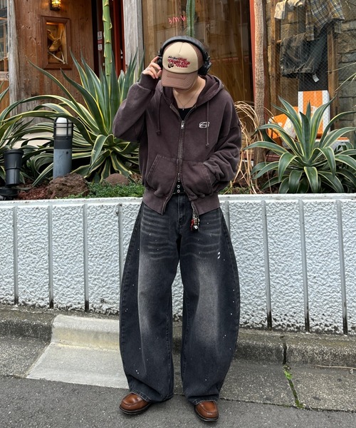 double zip short hoodie - ダブルジップショートフーディー【短丈