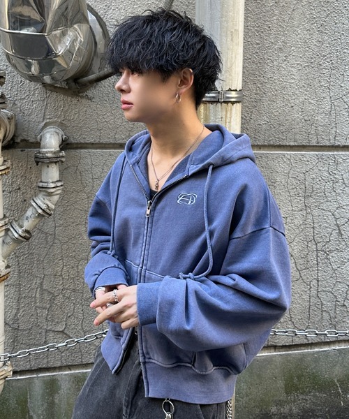 【美品】Lyle & Scott フード付きダブルジップパーカー　水色 美品】Lyle & Scott フード付きダブルジップパーカー 水色 美品