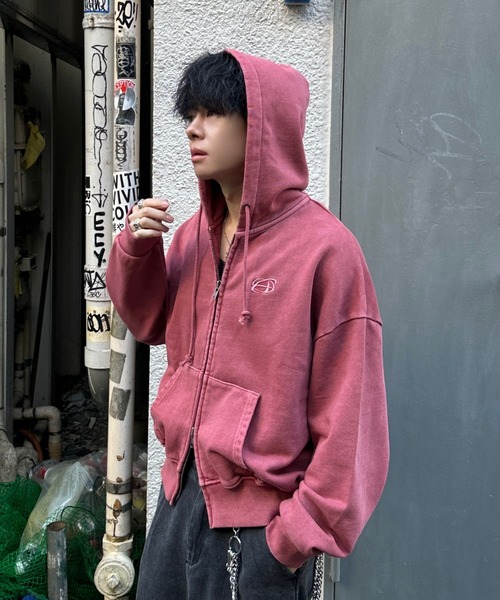 ADAMASTE（アダマスト）の「pigment double zip hoodie
