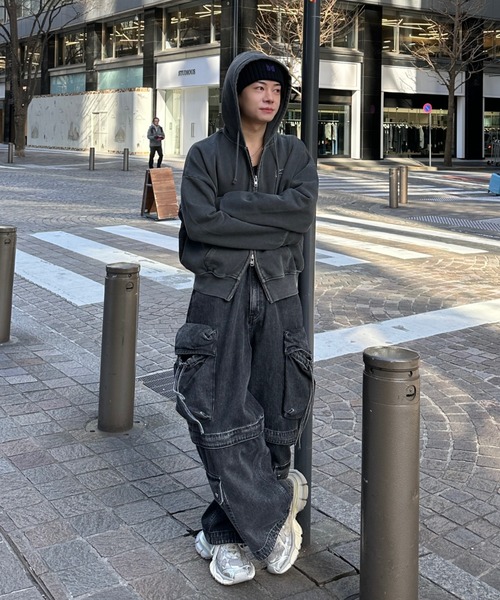 Double Zip-Up Short Hoodie - ダブルジップショートフーディー【短丈
