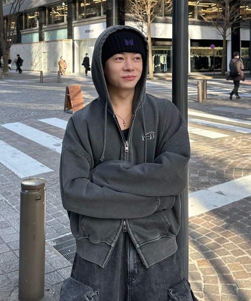 double zip short hoodie - ダブルジップショートフーディー【短丈