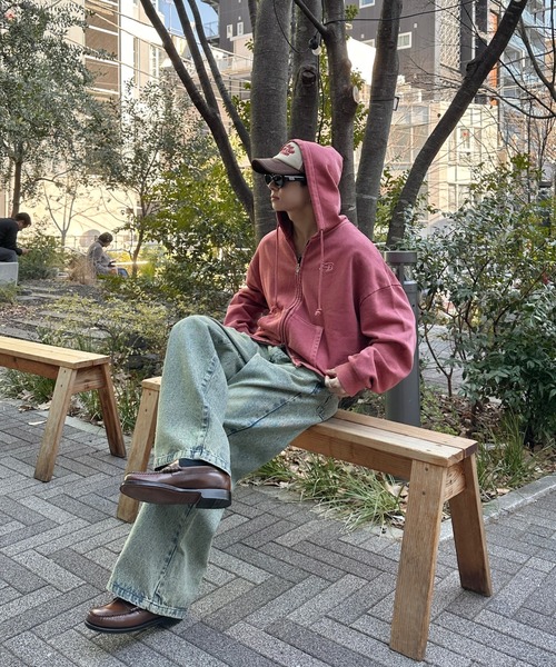 pigment double zip hoodie - ピグメントダブルジップフーディー