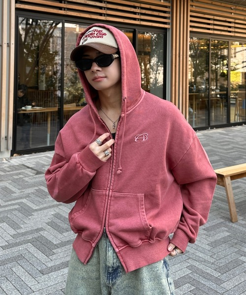 ADAMASTE（アダマスト）の「double zip short hoodie - ダブルジップ