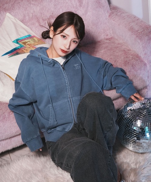 double zip short hoodie - ダブルジップショートフーディー【短丈