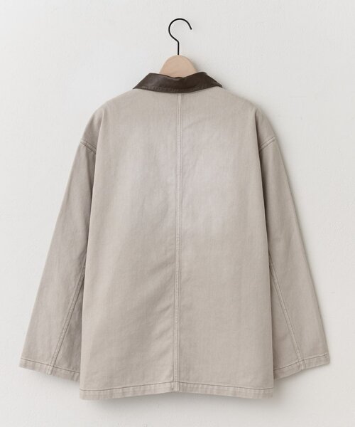 DISCOAT(ディスコート)の「【ユニセックス】Fレザーコントラストカラーカバーオール(カバーオール・レディース・チャコールグレー/ライトベージュ・FREE)」の10枚目の写真