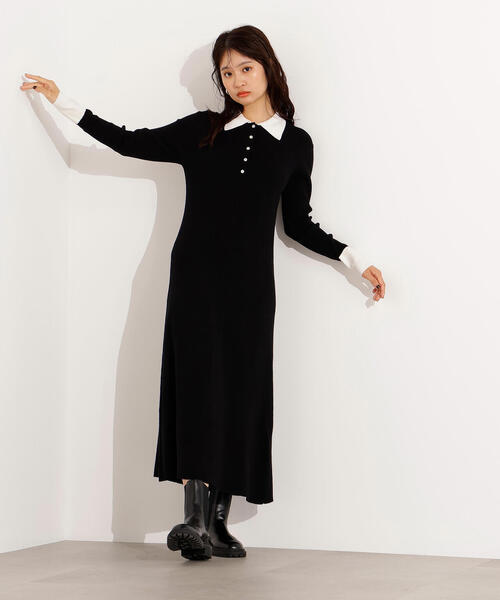 セール】襟付きニットワンピース（ワンピース）｜N.（N. Natural