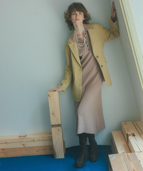 N.（N. Natural Beauty Basic）（エヌエヌナチュラルビューティーベーシック）の「襟付きニットワンピース（ワンピース・レディース・ブラック/ベージュ/レッド・MEDIUM）」の9枚目の写真