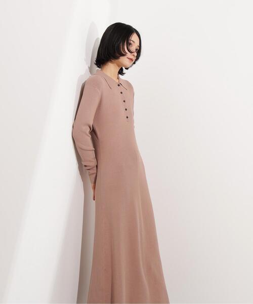 N.（N. Natural Beauty Basic）（エヌエヌナチュラルビューティーベーシック）の「襟付きニットワンピース（ワンピース・レディース・ブラック/ベージュ/レッド・MEDIUM）」の14枚目の写真