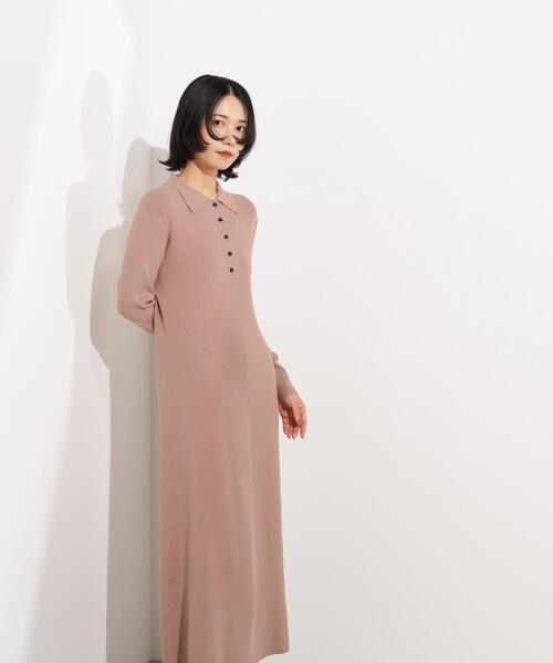 N.（N. Natural Beauty Basic）（エヌエヌナチュラルビューティーベーシック）の「襟付きニットワンピース（ワンピース・レディース・ブラック/ベージュ/レッド・MEDIUM）」の17枚目の写真