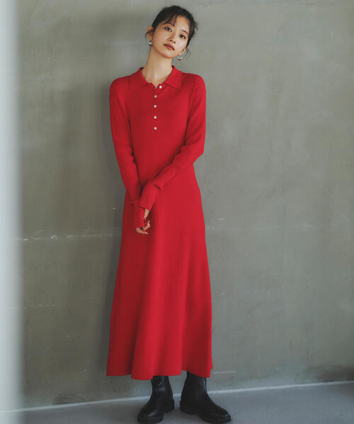 【新品】N.Natural Beauty Basic　襟付きニットワンピース N. Natural Beauty Basic*｜襟付きニットワンピース | Rakuten Fashion