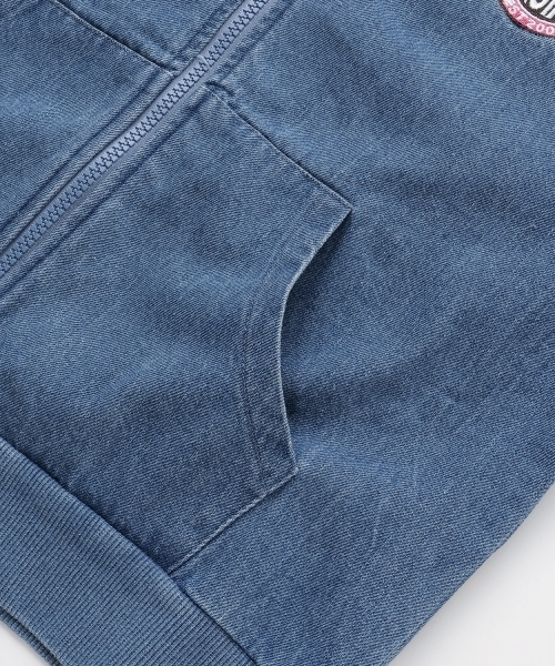 X-girl Stages（エックスガールステージス）の「バックプリントデニムフードブルゾン（ブルゾン・キッズ・ブラック/ブルー・140cm/130cm/100cm/120cm/110cm/90cm）」の6枚目の写真