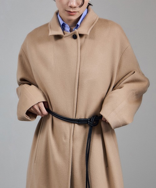 カシミヤ　トレンチ トレンチコート カシミヤ ネイビー – MINIMAL WARDROBE