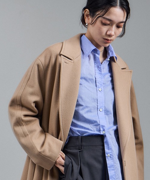 SALON adam et rope'（サロン アダム エ ロペ）の「ピュアカシミヤナロートレンチコート（トレンチコート・レディース・キャメル/チャコールグレー・FREE）」の12枚目の写真