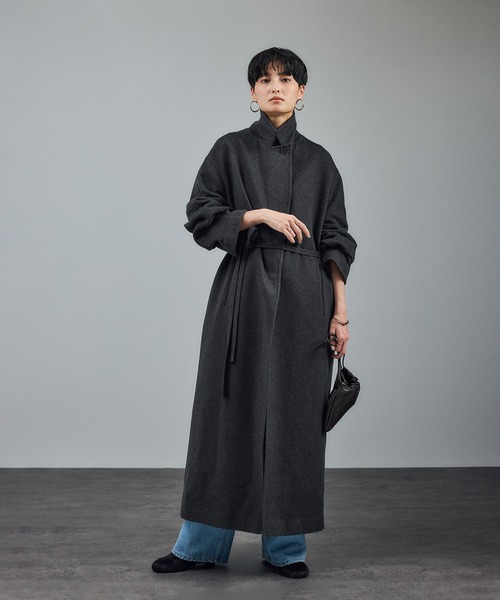 SALON adam et rope'（サロン アダム エ ロペ）の「ピュアカシミヤナロートレンチコート（トレンチコート・レディース・キャメル/チャコールグレー・FREE）」の14枚目の写真