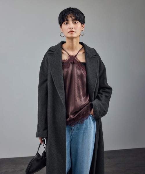 SALON adam et rope'（サロン アダム エ ロペ）の「ピュアカシミヤナロートレンチコート（トレンチコート・レディース・キャメル/チャコールグレー・FREE）」の19枚目の写真