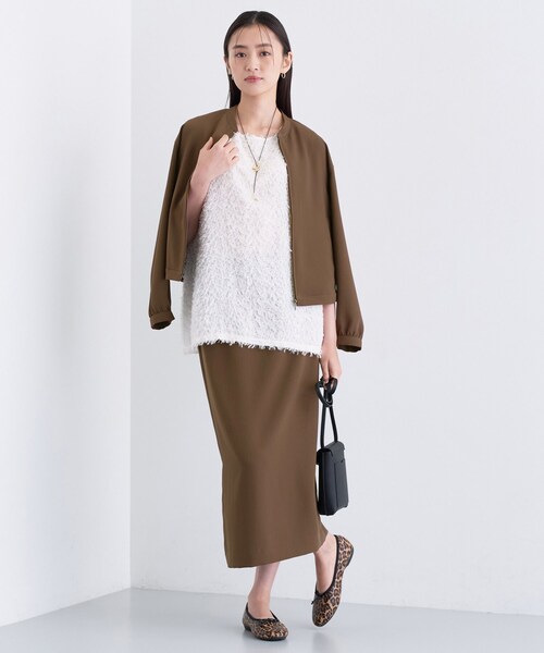 INDIVI（インディヴィ）の「【洗える／UVケア／吸汗速乾】ジョーゼットナロースカート（スカート・レディース・ダークブラウン/ネイビー・13/05/36/15 /40/38/19）」の16枚目の写真