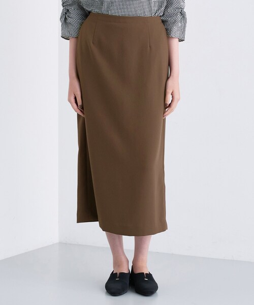 INDIVI（インディヴィ）の「【洗える／UVケア／吸汗速乾】ジョーゼットナロースカート（スカート・レディース・ダークブラウン/ネイビー・13/05/36/15 /40/38/19）」の5枚目の写真