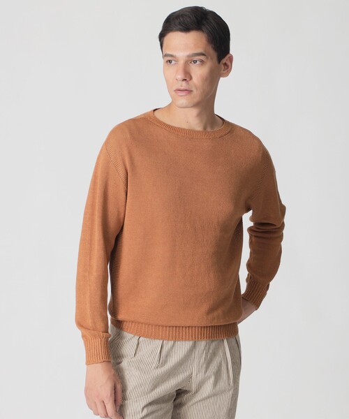 セール】【数量限定】「COLLECTION LINE」ガンジークルーネックニット 