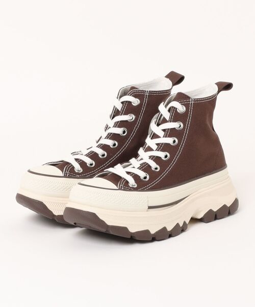 CONVERSE(コンバース)の「converse コンバース ALL STAR TREKWAVE CB HI レディーススニーカー 厚底(オールスタートレックウエーブCBハイ) 31315861(スニーカー・レディース・ホワイト/ブラウン・22.5cm/23.5cm/24.5cm/23.0cm/24.0cm/25.0cm)」の1枚目の写真
