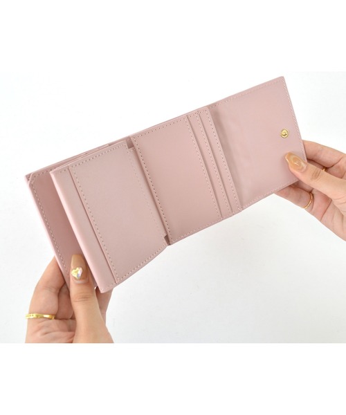 セール】三つ折り財布 ボックスコイン 3つ折り ミニ財布 ハート キルト