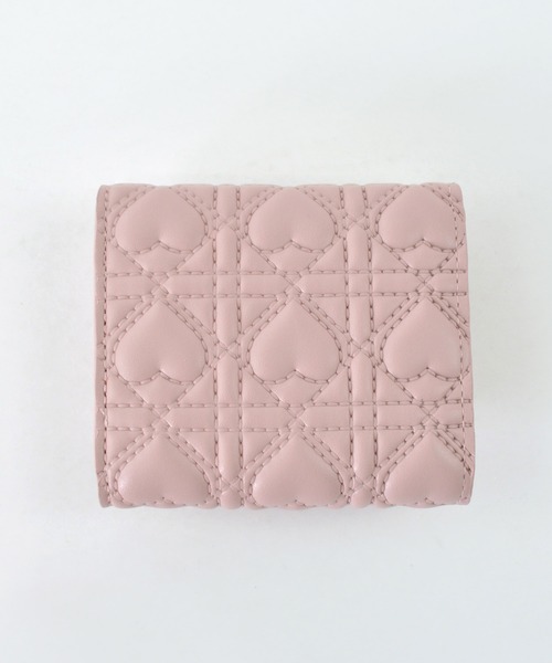 三つ折り財布 ボックスコイン 3つ折り ミニ財布 ハート キルト