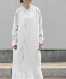 FORK&SPOON | FORK&SPOON　バンドカラーダブルクロスシャツワンピース(ワンピース)