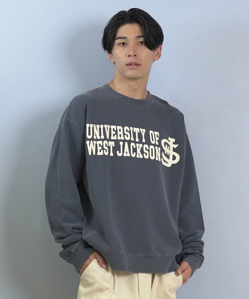 ムラサキスポーツ(ムラサキスポーツ)の「DEAR LAUREL/ディアローレル × JACKSON MATISSE/ジャクソンマティス トレーナー スウェット クルーネック カレッジロゴ 裏毛 JM WEST JACKSON CREW DL25F-JM1102(スウェット・メンズ・ブラック/レッド/ネイビー・L/M)」の10枚目の写真