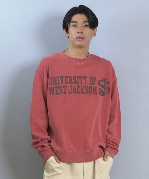ムラサキスポーツ(ムラサキスポーツ)の「DEAR LAUREL/ディアローレル × JACKSON MATISSE/ジャクソンマティス トレーナー スウェット クルーネック カレッジロゴ 裏毛 JM WEST JACKSON CREW DL25F-JM1102(スウェット・メンズ・ブラック/レッド/ネイビー・L/M)」の16枚目の写真