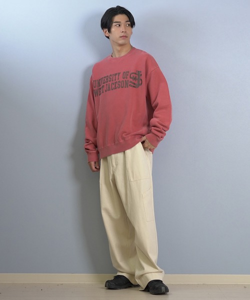 ムラサキスポーツ(ムラサキスポーツ)の「DEAR LAUREL/ディアローレル × JACKSON MATISSE/ジャクソンマティス トレーナー スウェット クルーネック カレッジロゴ 裏毛 JM WEST JACKSON CREW DL25F-JM1102(スウェット・メンズ・ブラック/レッド/ネイビー・L/M)」の19枚目の写真