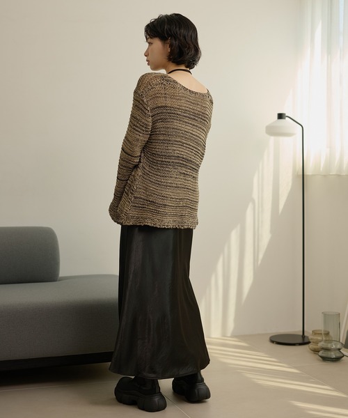 LAULEN(ローレン)の「front ribbon mix knit cardigan /フロントリボンミックスニットカーディガン(カーディガン/ボレロ・レディース・ベージュ/ブラック・FREE)」の11枚目の写真
