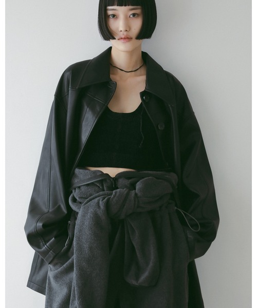 anuke（アンヌーク）の「Velour Knit Tanktop（タンクトップ・レディース・ブルー系その他/ブラック・FREE）」の4枚目の写真