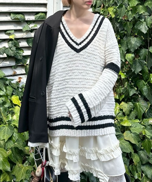 Alley Tokyo(アリートーキョー)の「BIGチルデンニット(ニット/セーター・レディース・オフホワイト・FREE)」の10枚目の写真