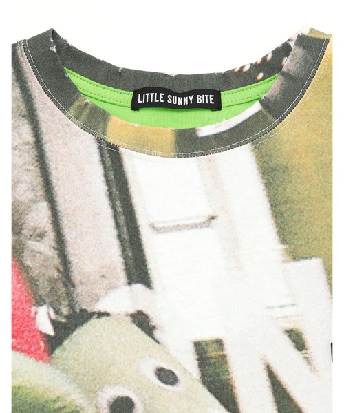 Little sunny bite（リトルサニーバイト）の「/Little Sunny Bite/photo long tee（Tシャツ/カットソー・レディース・グリーン/ピンク/ブラック・MEDIUM/SMALL）」の17枚目の写真
