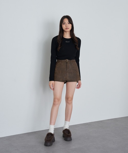 RAY CASSIN（レイカズン）の「レザーマイクロミニスカート（スカート・レディース・ブラウン系その他2/ベージュ系その他2/ブラック系その他2・M/S）」の10枚目の写真