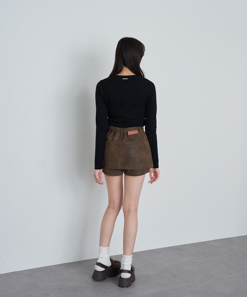 RAY CASSIN（レイカズン）の「レザーマイクロミニスカート（スカート・レディース・ブラウン系その他2/ベージュ系その他2/ブラック系その他2・M/S）」の14枚目の写真