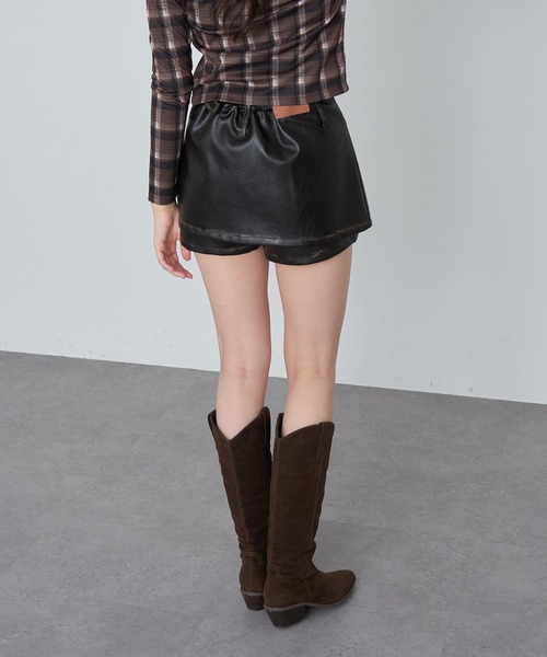 レザーマイクロミニスカート（スカート）｜RAY CASSIN