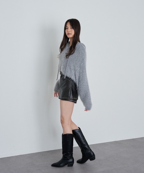 RAY CASSIN（レイカズン）の「レザーマイクロミニスカート（スカート・レディース・ブラウン系その他2/ベージュ系その他2/ブラック系その他2・M/S）」の8枚目の写真