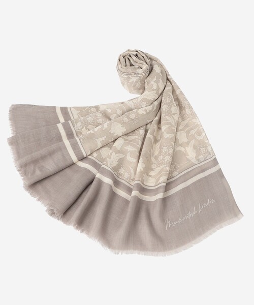 MACKINTOSH LONDON（マッキントッシュ ロンドン）の「バイブリーフラワーカシミヤシルクストール（ストール/ショール・レディース・グレー系その他/ワイン・FREE）」の4枚目の写真