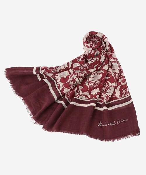 MACKINTOSH LONDON（マッキントッシュ ロンドン）の「バイブリーフラワーカシミヤシルクストール（ストール/ショール・レディース・グレー系その他/ワイン・FREE）」の3枚目の写真