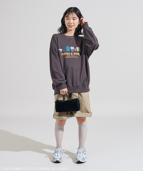 FREAK'S STORE(フリークスストア)の「SANRIO/サンリオ サンリオキャラクターズ こっちむいてスウェット(スウェット・レディース・ライトグレー/チャコール・フリ-)」の3枚目の写真